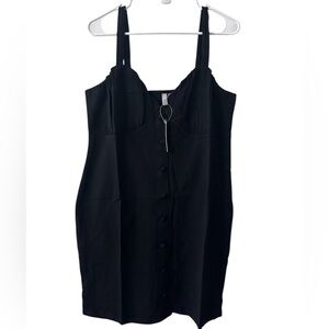 ASOS DESIGN Black Denim Button Up Dress Sz 12 NWT